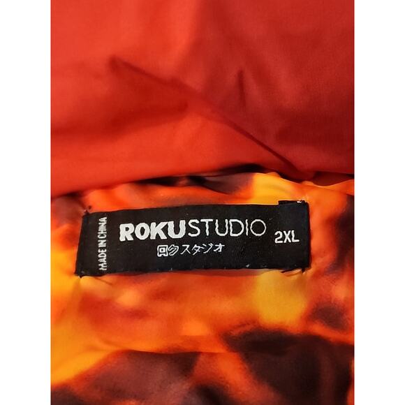 Roku Studio Burning Eyes Bubble Red Puffer Jaket Plus Men's 2XL - Picture 8 of 8